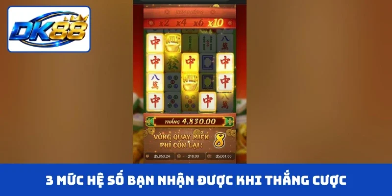 3 mức hệ số bạn nhận được khi thắng cược