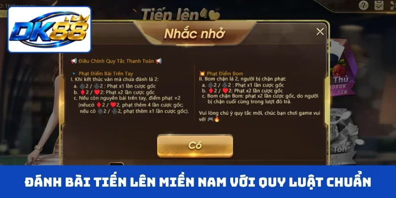 Đánh bài tiến lên miền Nam với quy luật chuẩn