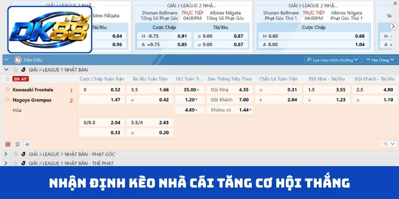 Nhận định kèo nhà cái tăng cơ hội thắng